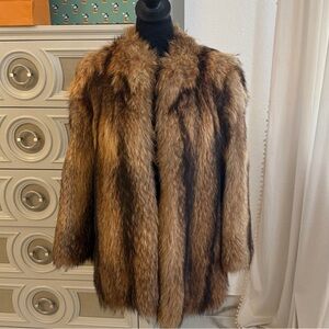 Luxurious Brown Raccoon Fur Coat